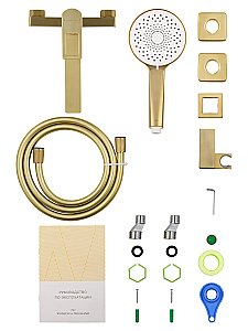 Смеситель для ванны с душем WONZON & WOGHAND FRAME, Брашированное золото (WW-88639010- BG) купить в интернет-магазине сантехники Sanbest