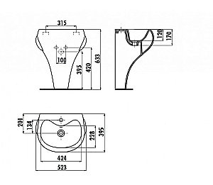 Раковина детская Creavit Ducky 52,3 DC052-0000 белая купить в интернет-магазине Sanbest