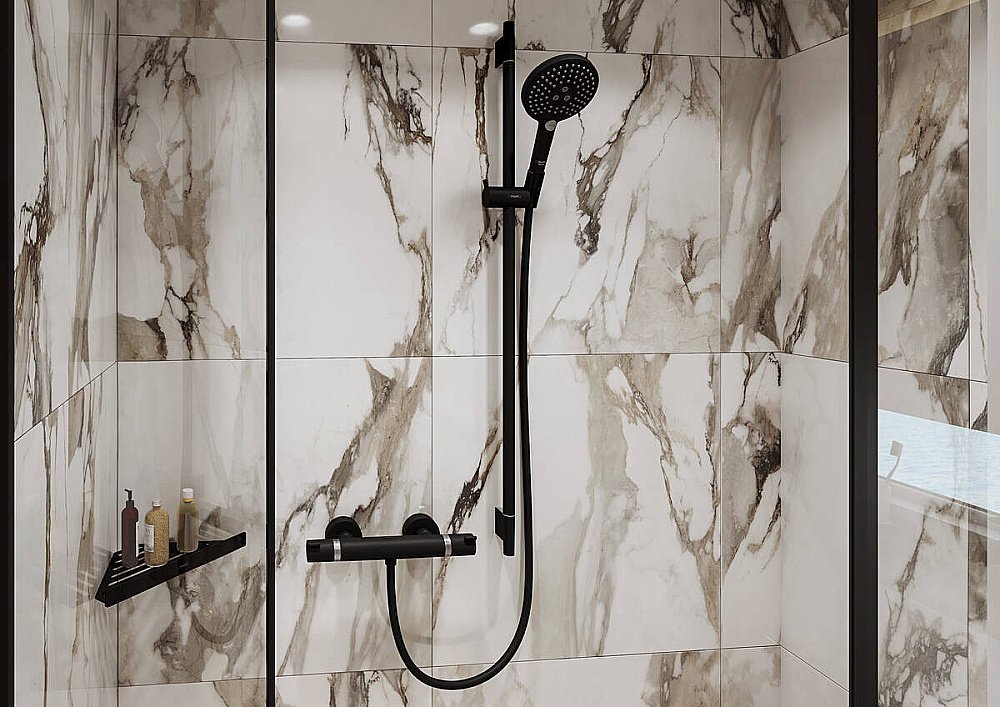 Полка Hansgrohe AddStoris 41741670 черная купить в интернет-магазине сантехники Sanbest