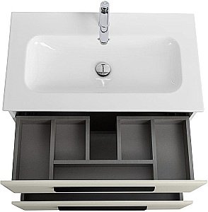 Тумба с раковиной Cezares ECO-CER-N 80 ECO-CER-N-800-2C-SO-AS-P альпака брашированная для ванной в интернет-магазине Sanbest