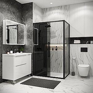 Душевой уголок Grossman Cosmo 120.K33.02.1270.21.10 120x70 стекло тонированное/профиль черный матовый купить в интернет-магазине Sanbest