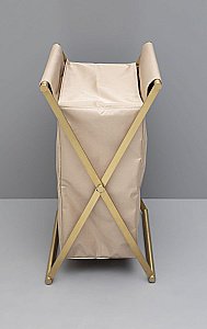 Корзина для белья Allen Brau Priority 6.32001-31+6.32002-88 черная матовая/мешок бежевый купить в интернет-магазине сантехники Sanbest