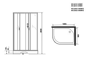 Душевая кабина Niagara Classic NG-3312-14BKG 120х80 с гидромассажем купить в интернет-магазине Sanbest