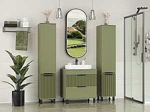 Пенал подвесной Misty Enfida 35 ENF-05035-0801L зеленый для ванной в интернет-магазине сантехники Sanbest