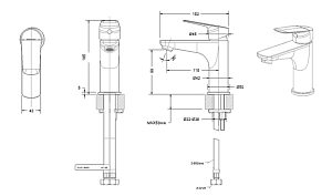 Смеситель для раковины Bravat Rhein F1429564CP-9-ENG купить в интернет-магазине сантехники Sanbest