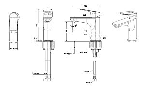 Смеситель для раковины Bravat Rhein F1429564CP-9-ENG купить в интернет-магазине сантехники Sanbest