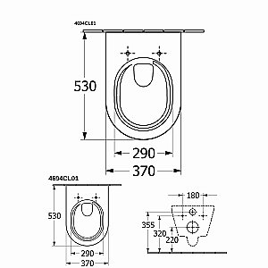 Унитаз подвесной Villeroy&Boch Architectura 4694CL01 альпийский белый, с крышкой микролифт, слив-торнадо купить в интернет-магазине Sanbest