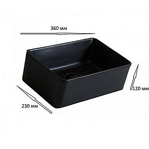 Раковина накладная CeramaLux N 36 6230MB черная матовая купить в интернет-магазине Sanbest