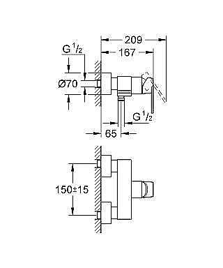 Смеситель для душа Grohe Quadra 32637000 купить в интернет-магазине сантехники Sanbest