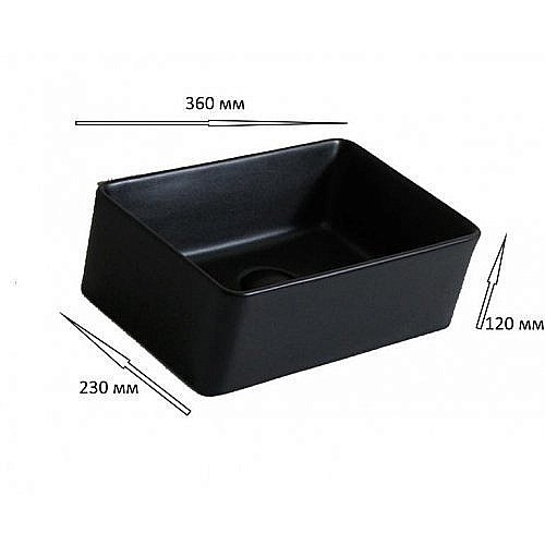 Раковина накладная CeramaLux N 36 6230MB черная матовая купить в интернет-магазине Sanbest