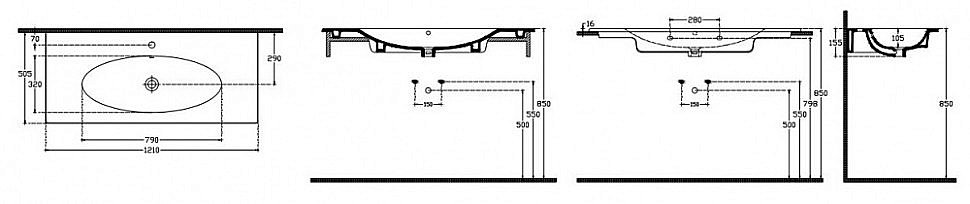 Раковина ISVEA SistemaX 121 10SX50121SV белая купить в интернет-магазине Sanbest