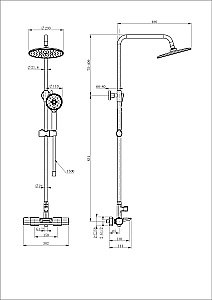 Душевая система с термостатом WONZON & WOGHAND Plate WW-C3017-A-CR хром купить в интернет-магазине сантехники Sanbest