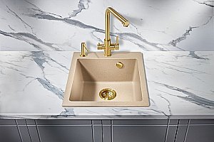 Мойка кухонная Milacio Murcia 46 Cuarzo MC.77034 бежевая купить в интернет-магазине сантехники Sanbest