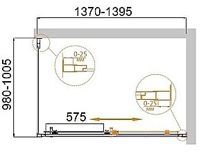 Душевой уголок Cezares Molveno 140x100 MOLVENO-AH-11-140/100-C-Cr-IV стекло прозрачное/профиль хром купить в интернет-магазине Sanbest