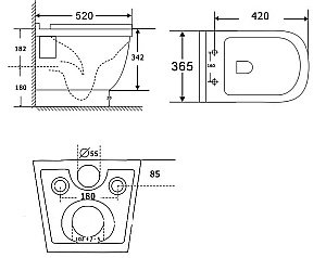 Подвесной унитаз Aquanet Rimless Glide-W CL-11042 с крышкой микролифт, безободковый купить в интернет-магазине Sanbest