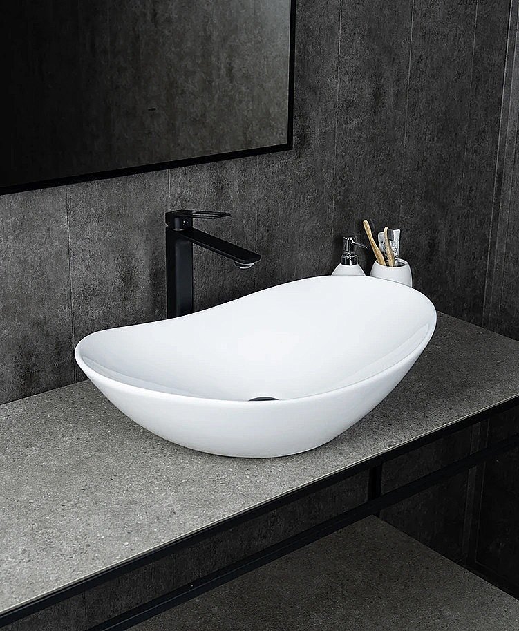 Раковина накладная Gid Lago 61 N9811 51175 белая купить в интернет-магазине Sanbest