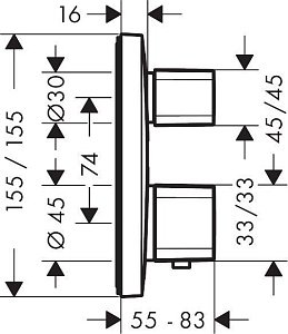 Термостат Hansgrohe Ecostat E 15708000 купить в интернет-магазине сантехники Sanbest