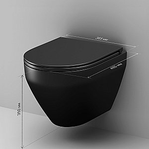 Унитаз подвесной AM.PM Spirit V2.0 C701700MBSC черный матовый, безободковый купить в интернет-магазине Sanbest