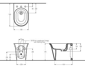 Биде напольное Migliore MONACO 32072 черный матовый купить в интернет-магазине Sanbest