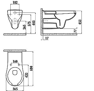 Унитаз подвесной для инвалидов CREAVIT BD320-11CB00E белый купить в интернет-магазине Sanbest
