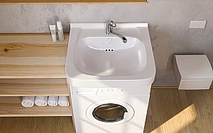 Раковинa на стиральную машину Кувшинка Люкс-Лайт 54 белая купить в интернет-магазине Sanbest