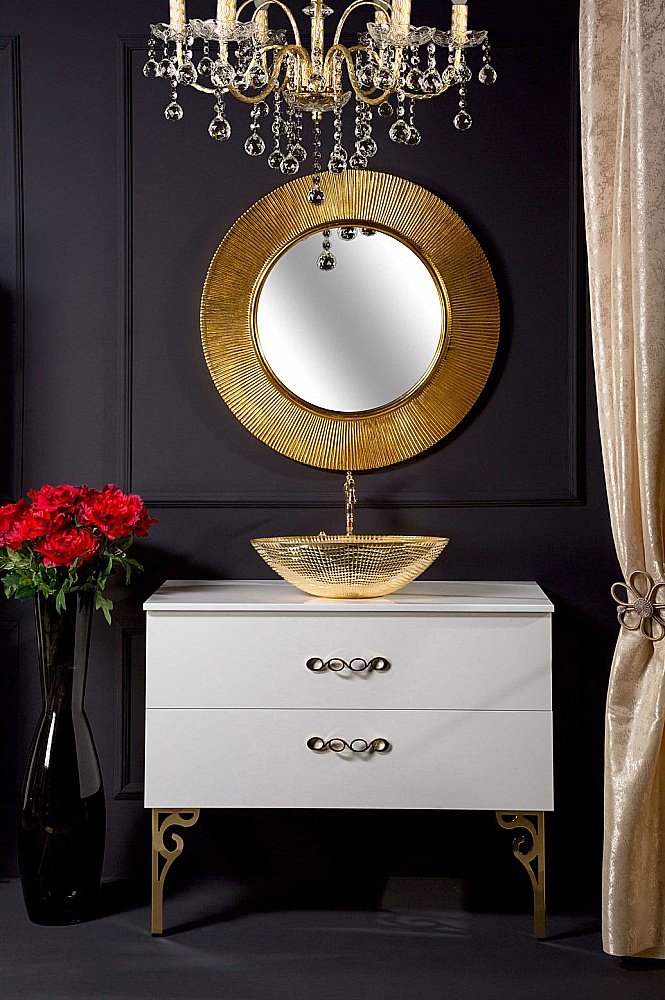 Раковина хрустальная Armadi Art NeoArt 51 814 золото купить в интернет-магазине Sanbest