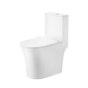 Унитаз моноблок Grossman Thin Rim GR-5607SQ белый глянцевый, с крышкой микролифт, слив-торнадо купить в интернет-магазине Sanbest