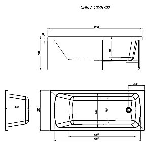 Акриловая ванна Alex Baitler Онега 165х70 белая купить в интернет-магазине Sanbest