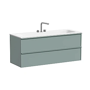 Тумба с раковиной Sancos Velta 120 VL120GG+CN7024 серо-зеленая матовая/раковина белая, 3 отверстия для ванной в интернет-магазине Sanbest