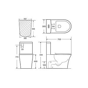 Унитаз Orange C07-050w смыв торнадо, безободковый, с бачком, с крышкой микролифт купить в интернет-магазине Sanbest