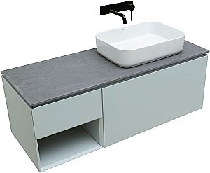 Тумба с раковиной Allen Brau INFINITY 120 1+1 папирус матовый для ванной в интернет-магазине Sanbest