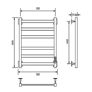 Полотенцесушитель электрический Veconi Barro-A B6050B-A черный купить в интернет-магазине сантехники Sanbest