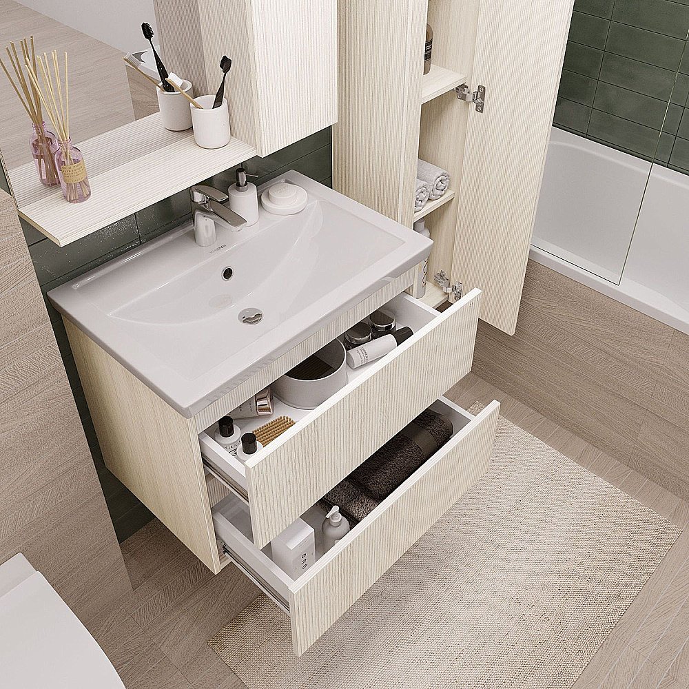 Тумба с раковиной Grossman Юнит 70 кадена лайт для ванной в интернет-магазине Sanbest