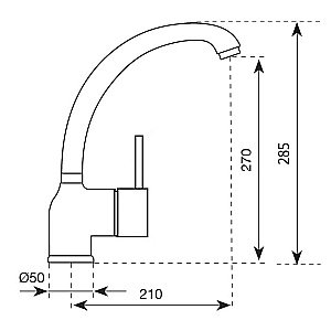 Смеситель для кухни PAINI Cox 78CR572D599TKM хром купить в интернет-магазине сантехники Sanbest