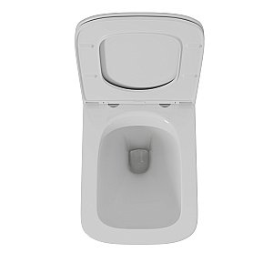 Унитаз подвесной D&K Quadro DT1516016 белый, безободковый, с крышкой микролифт купить в интернет-магазине Sanbest