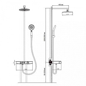 Душевая система BERGES MORANS 75003 хром купить в интернет-магазине сантехники Sanbest