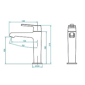 Смеситель для раковины RGW Shower Panels SP-301 511405301-01 хром купить в интернет-магазине сантехники Sanbest