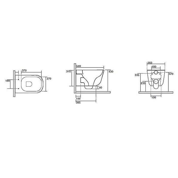 Унитаз подвесной Kerasan Tribeca 5114 безободковый купить в интернет-магазине Sanbest