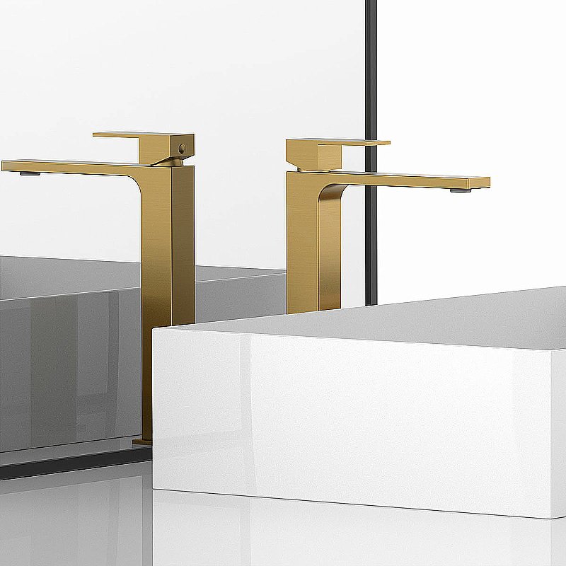 Смеситель для раковины Vincea Rondo VBF-1C02BG брашированное золото купить в интернет-магазине сантехники Sanbest