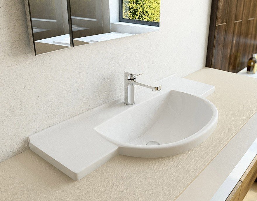 Раковина Эстет KUBA silk 90 ФР-00014941 белая матовая купить в интернет-магазине Sanbest