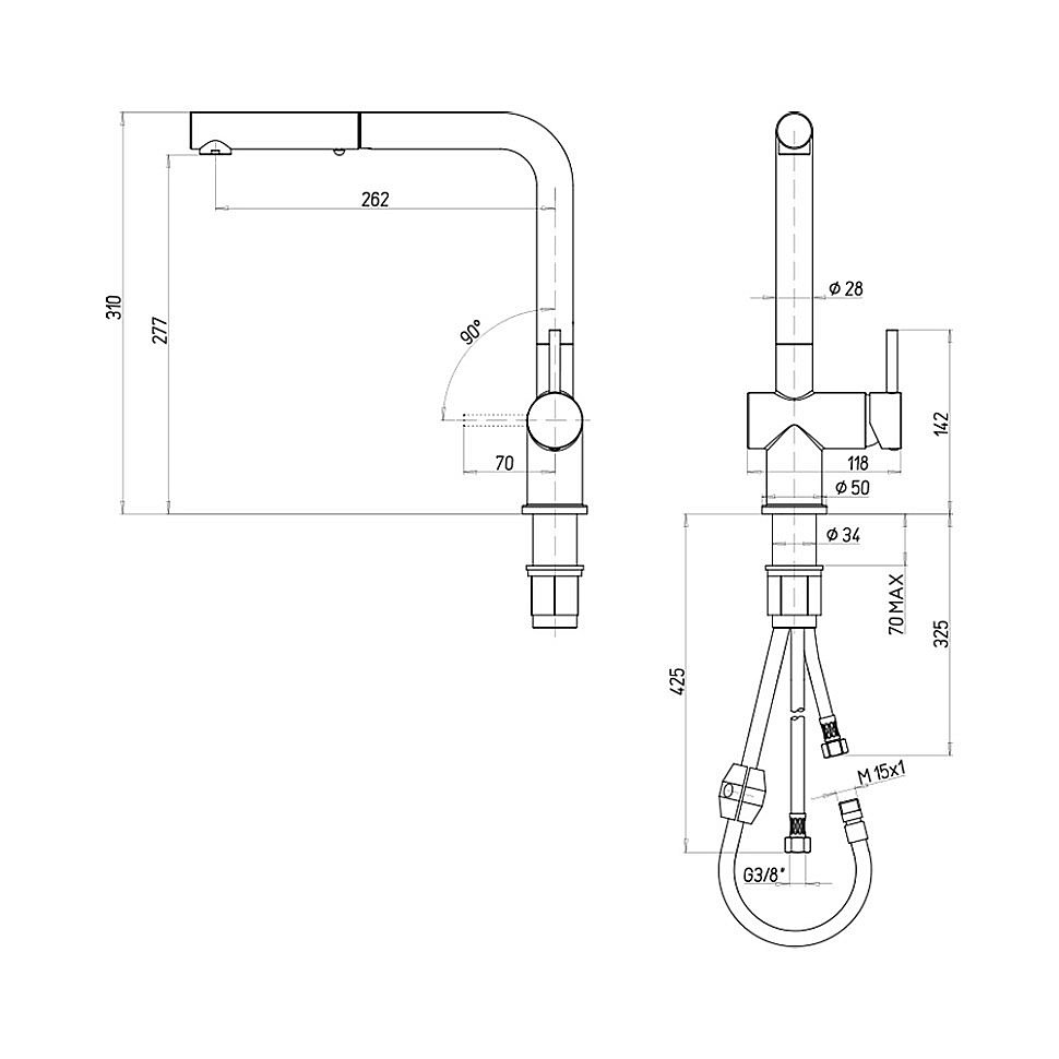Смеситель для кухни PAINI Cox HD44566CR1KM черный металлик купить в интернет-магазине сантехники Sanbest