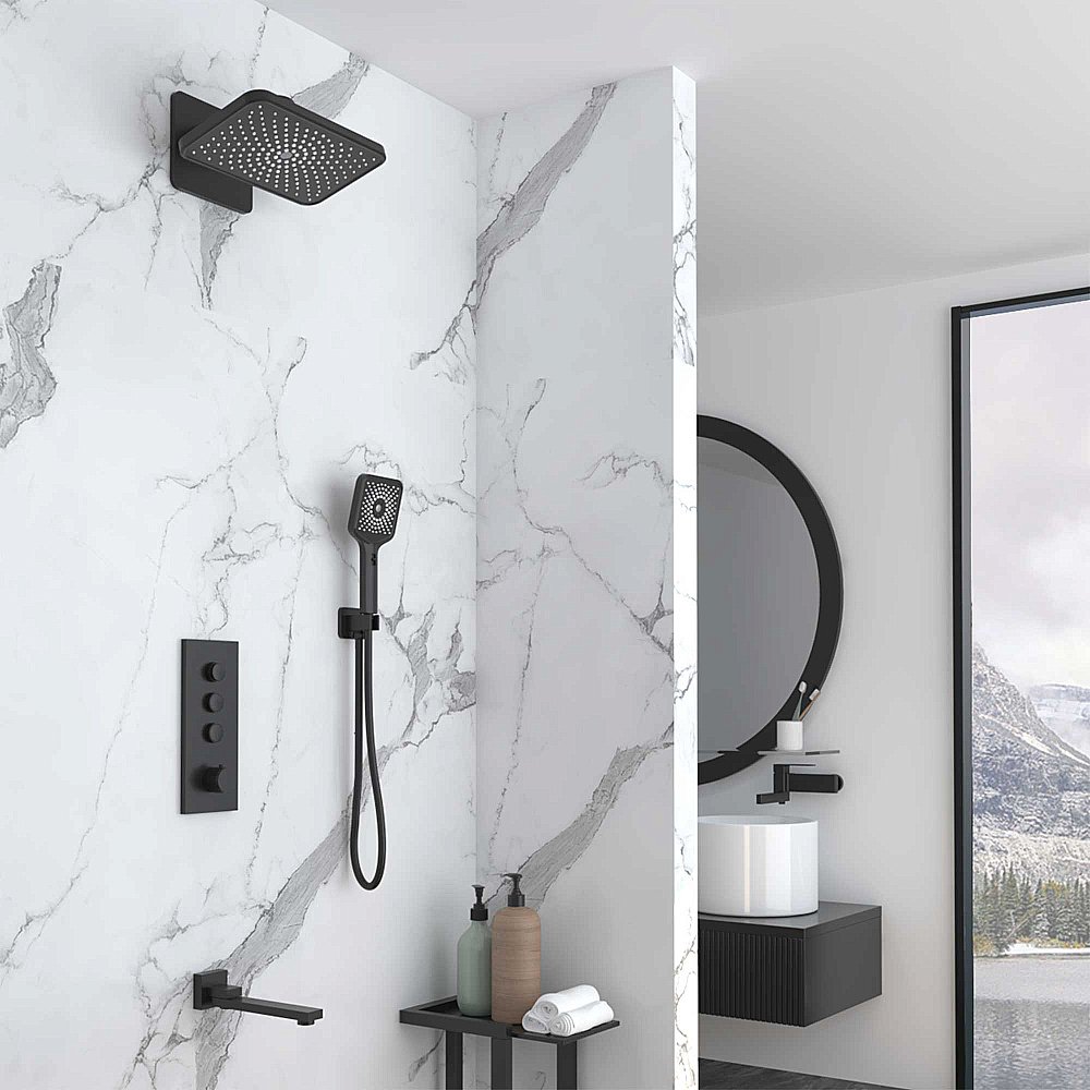 Душевая система Vincea Inspire VSFW-433TI4MB черная матовая купить в интернет-магазине сантехники Sanbest