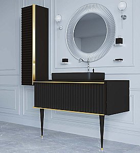 Тумба с раковиной Armadi Art Vallessi Avantgarde Canale 80 со столешницей черный с золотом для ванной в интернет-магазине Sanbest