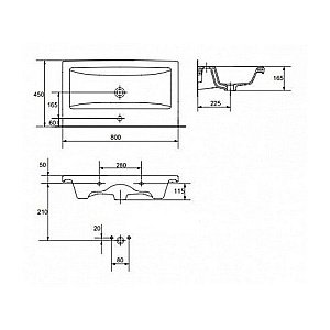 Тумба с раковиной Style Line Даймонд 80 подвесная для ванной в интернет-магазине Sanbest