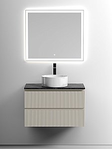 Тумба с раковиной Sancos SNOB T 80 со столешницей, бежевая матовая для ванной в интернет-магазине Sanbest