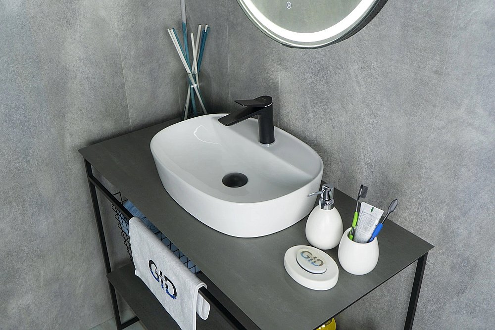 Раковина накладная Gid Lago 50 N9045 51166 белая купить в интернет-магазине Sanbest