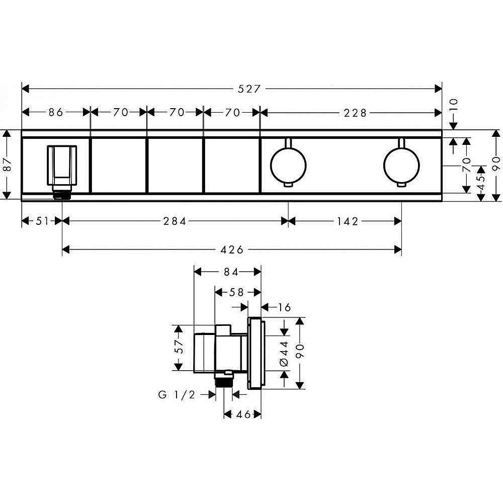 Термостат для душа Hansgrohe RainSelect 15356400 купить в интернет-магазине сантехники Sanbest