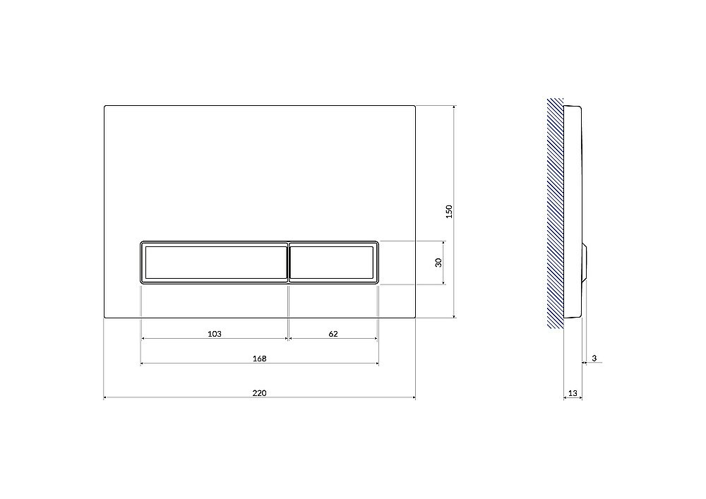 Кнопка для инсталляции Cersanit BLICK 64078 хром матовый купить в интернет-магазине сантехники Sanbest