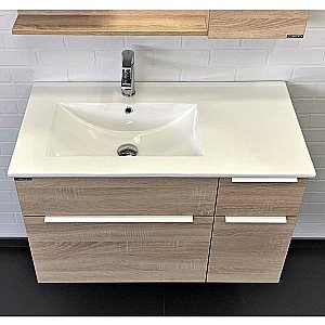 Тумба с раковиной Comforty Варна 00-00009919 90 дуб сонома для ванной в интернет-магазине Sanbest