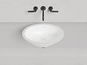 Раковина врезная снизу столешницы Salini Marea 12 1101109G 54,5 из искусственного камня S-Sense, белая глянцевая купить в интернет-магазине Sanbest